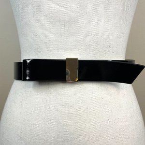White House Black Market Womens Belt NWOT Sz S Black Patent Leather Adjustable